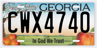 GA license plate CWX4740