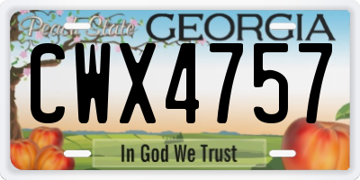GA license plate CWX4757