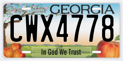 GA license plate CWX4778