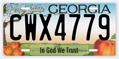 GA license plate CWX4779