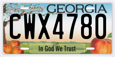 GA license plate CWX4780