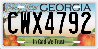 GA license plate CWX4792