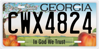 GA license plate CWX4824