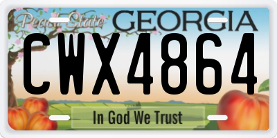 GA license plate CWX4864