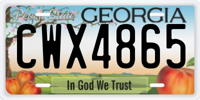 GA license plate CWX4865