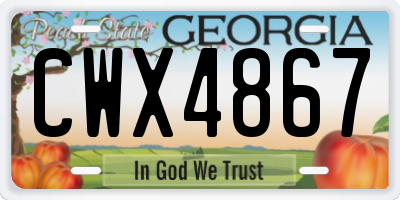 GA license plate CWX4867