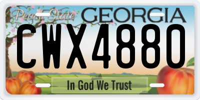 GA license plate CWX4880