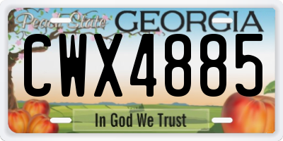 GA license plate CWX4885