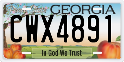 GA license plate CWX4891
