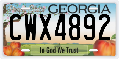 GA license plate CWX4892