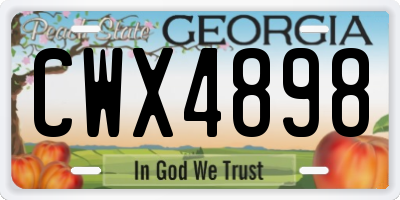 GA license plate CWX4898