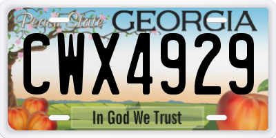 GA license plate CWX4929
