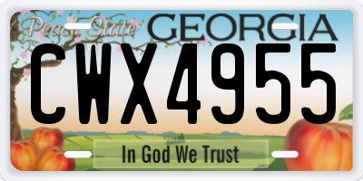 GA license plate CWX4955
