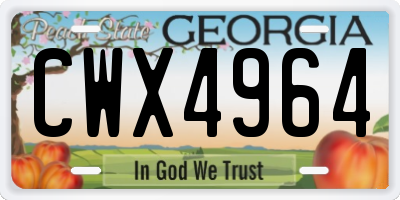 GA license plate CWX4964