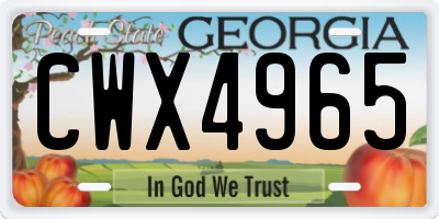 GA license plate CWX4965