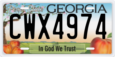 GA license plate CWX4974
