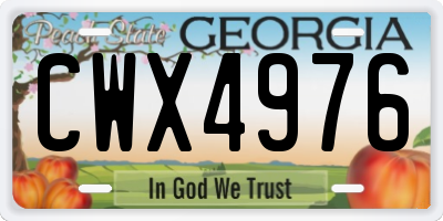 GA license plate CWX4976