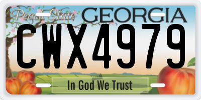 GA license plate CWX4979