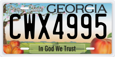 GA license plate CWX4995