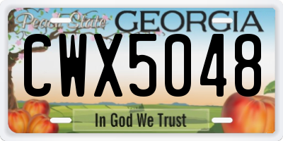 GA license plate CWX5048