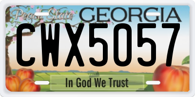 GA license plate CWX5057