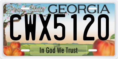 GA license plate CWX5120