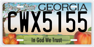 GA license plate CWX5155
