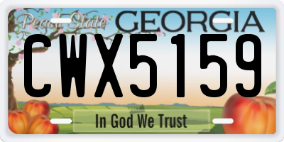 GA license plate CWX5159