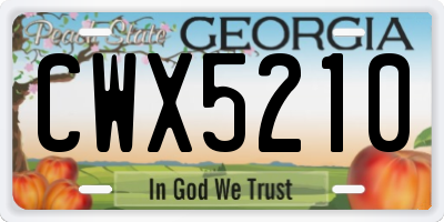 GA license plate CWX5210