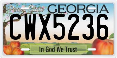 GA license plate CWX5236
