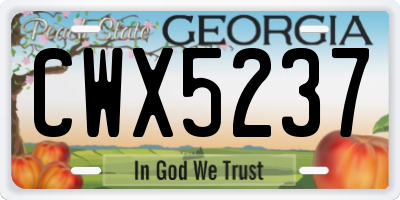 GA license plate CWX5237