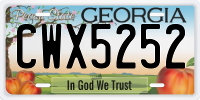 GA license plate CWX5252