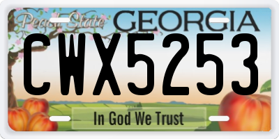 GA license plate CWX5253