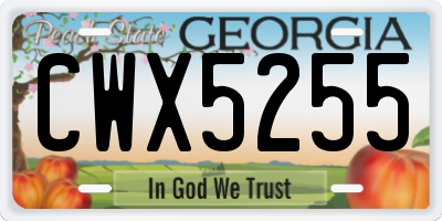 GA license plate CWX5255