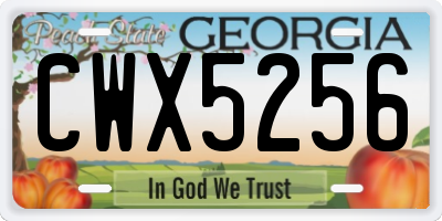 GA license plate CWX5256