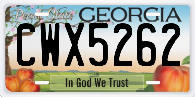 GA license plate CWX5262