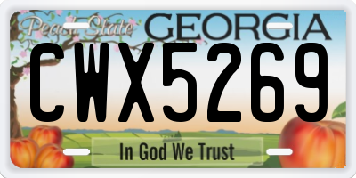 GA license plate CWX5269