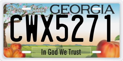 GA license plate CWX5271