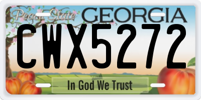 GA license plate CWX5272