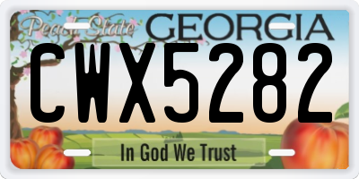 GA license plate CWX5282