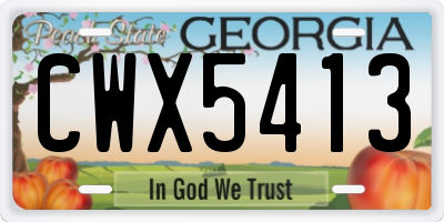 GA license plate CWX5413