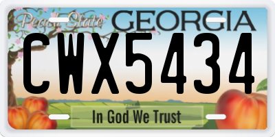 GA license plate CWX5434