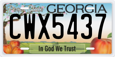 GA license plate CWX5437