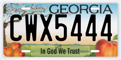 GA license plate CWX5444