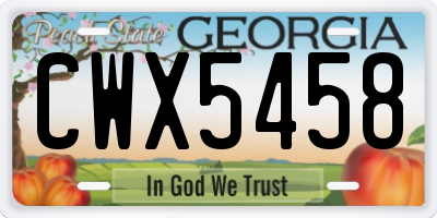 GA license plate CWX5458