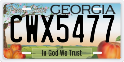 GA license plate CWX5477