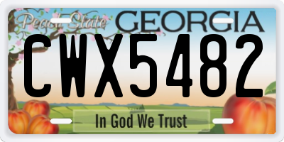 GA license plate CWX5482