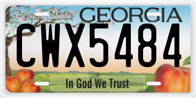 GA license plate CWX5484