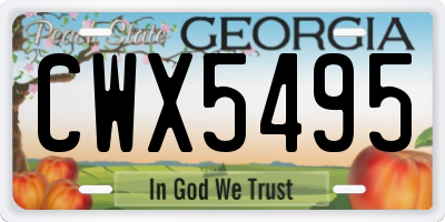 GA license plate CWX5495