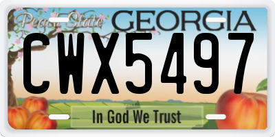GA license plate CWX5497